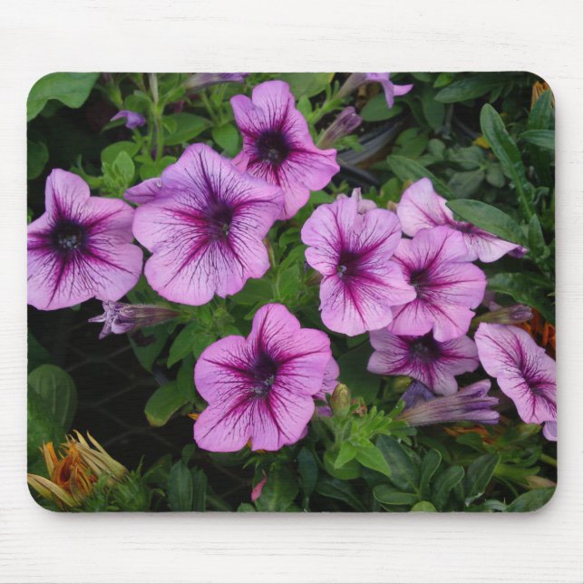 Tapis De Souris Panier de souris à fleurs pourpres (Devant)