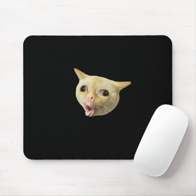 Tapis De Souris Panier de souris à mème de chat toussant (Avec souris)