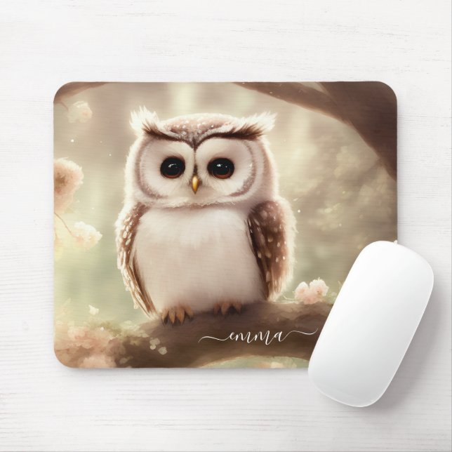 Tapis De Souris Panier de souris à puces d'aquarelle mignonne avec (Avec souris)