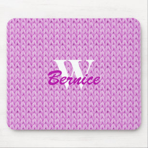 Tapis De Souris Panier de souris à texture rose avec monogramme