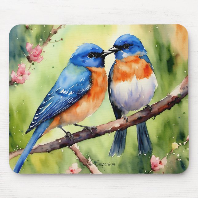 Tapis De Souris Panier de souris Lovebirds doux (Devant)
