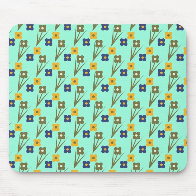 Tapis De Souris Panier de souris personnalisé Abstrait Florals Aqu (Devant)