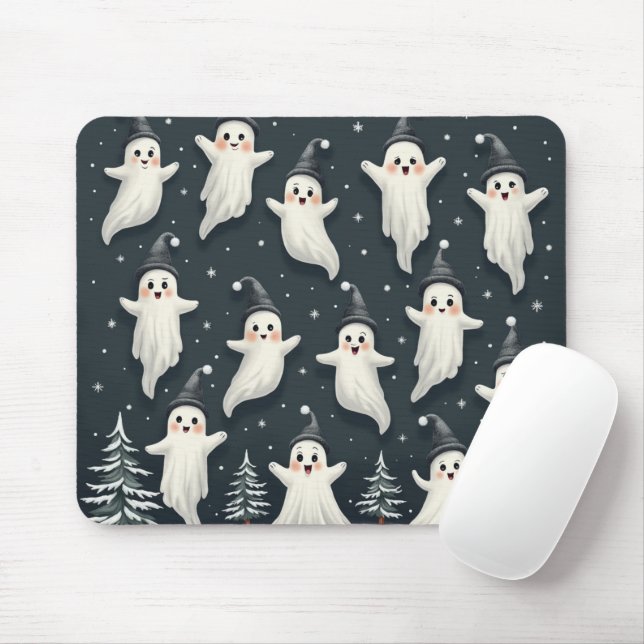 Tapis De Souris Panier de souris pour Motif d'hiver Ghost (Avec souris)