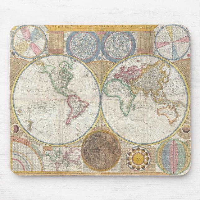 Tapis De Souris Panier de souris World Map (Devant)