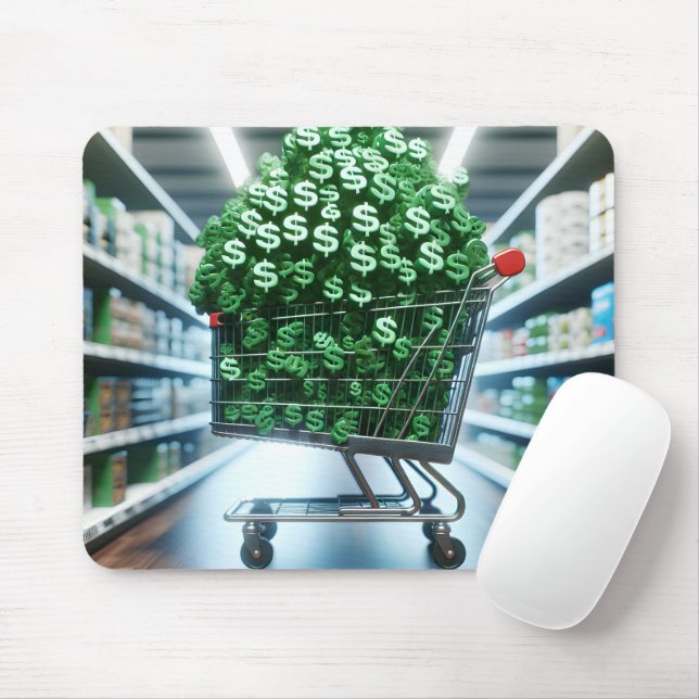 Tapis De Souris Panier d'épicerie dans un magasin Aisle (Avec souris)