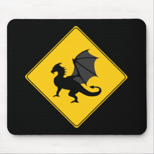 Tapis De Souris Panneau de route - Dragon Mousepad