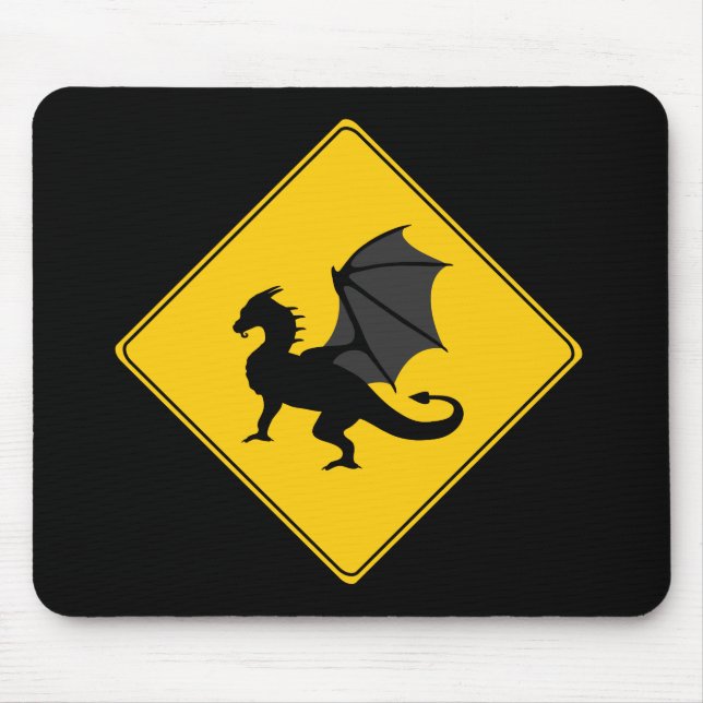 Tapis De Souris Panneau de route - Dragon Mousepad (Devant)