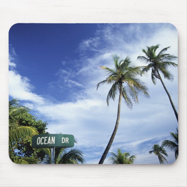 Tapis De Souris Panneau de route Ocean Drive, South Beach, Miami,  (Devant)