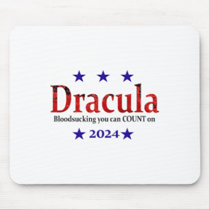 Tapis De Souris Panneau Électoral Dracula 2024 - Halloween Drôle E