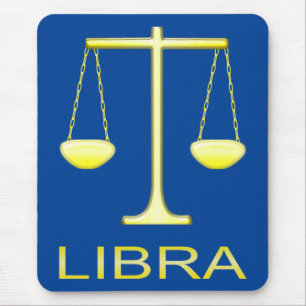 Tapis De Souris Panneau étoile Balance dorée de Libra