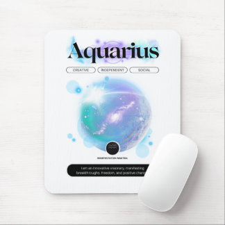 Tapis De Souris Panneau moderne Zodiac Aquarius Citation Air Eleme
