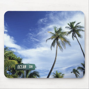 Tapis De Souris Panneau routier de Drive d'océan, plage du sud,