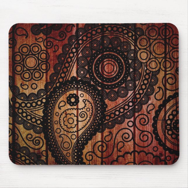 Tapis De Souris panneaux en bois de Paisley (Devant)
