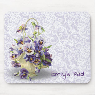 Tapis De Souris Pansy Basket On Lace 