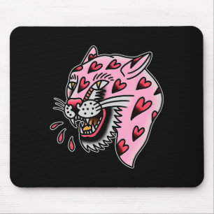 Tapis De Souris Panther Rose X Cœur Amour Traditionnel Flash Premi