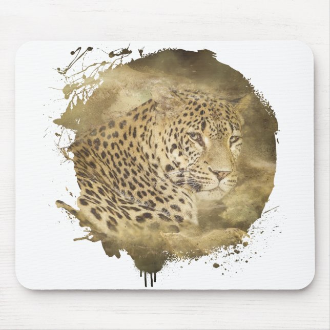 Tapis De Souris Panthère Animal Vie Sauvage Jungle Nature Aventure (Devant)