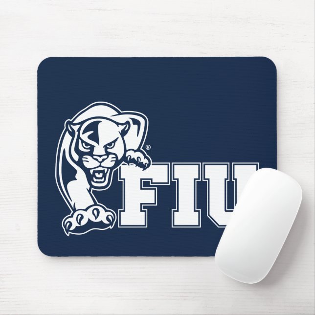 Tapis De Souris Panthers de la FIU - Logo blanc (Avec souris)