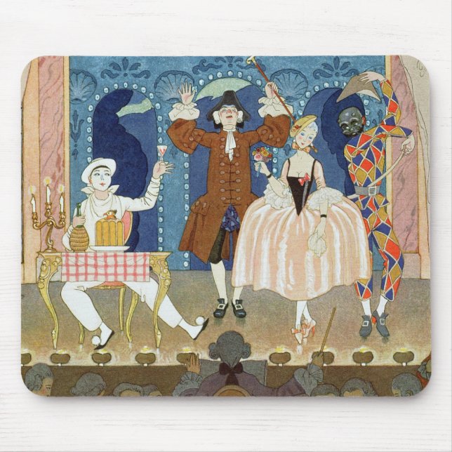 Tapis De Souris Pantomime l'étape, illustration pour des 'fêtes (Devant)