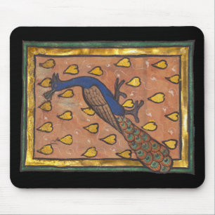 Tapis De Souris Paon du bestiaire médiéval c. 1270