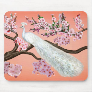 Tapis De Souris Paon Fleur de Cerisier