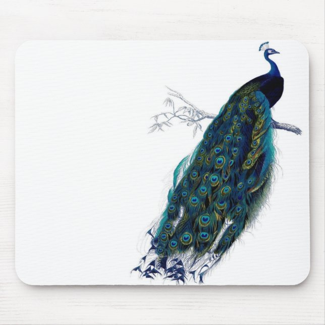 Tapis De Souris Paon vintage (Devant)