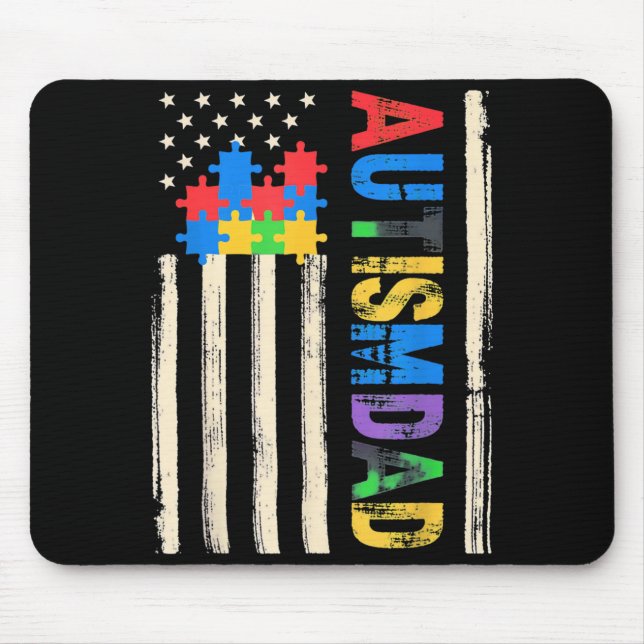 Tapis De Souris Papa Autisme Éveil de la Conscience de l'Autisme P (Devant)