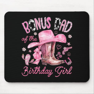 Tapis De Souris Papa bonus de la fille d'anniversaire cowgirl rose