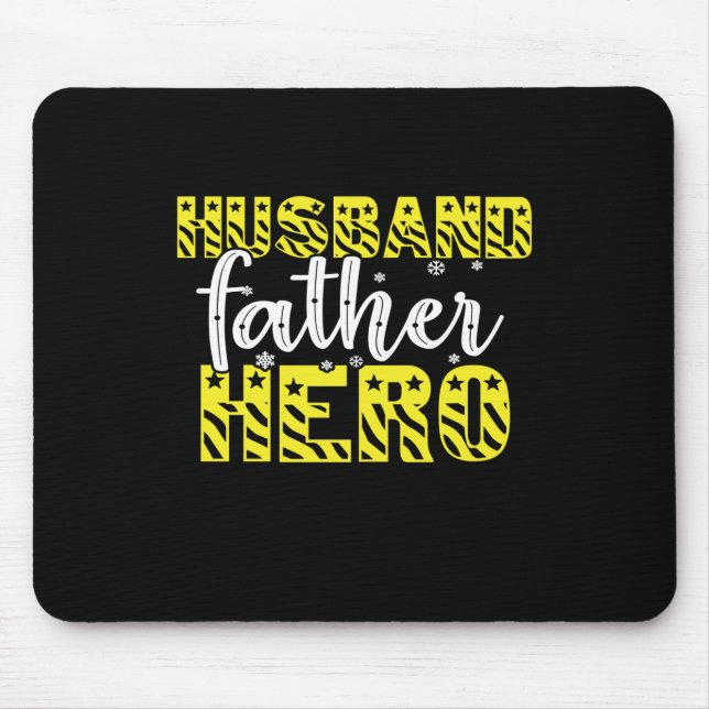 Tapis De Souris Papa Cadeau Mari Père Héros (Devant)