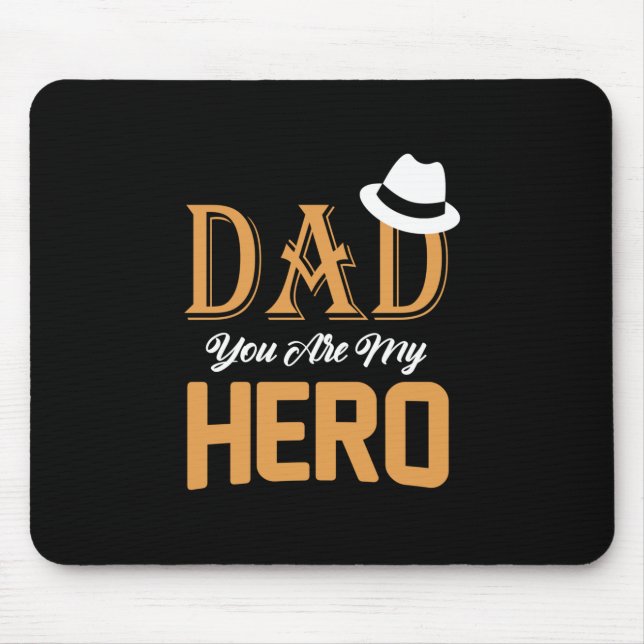 Tapis De Souris Papa Cadeau Papa Tu Es Mon Héros (Devant)