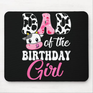 Tapis De Souris Papa de la fille d'anniversaire Vache de ferme 1er