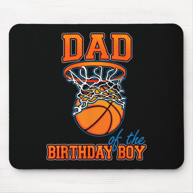 Tapis De Souris Papa De L'Anniversaire Boy Basketball Famille Anni (Devant)
