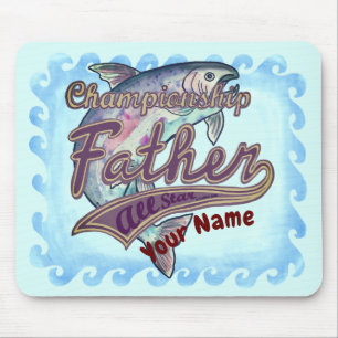 Tapis De Souris Papa de pêche champion nom personnalisé