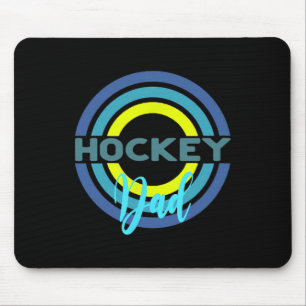 Tapis De Souris Papa hockey avec des cercles de hockey modernes