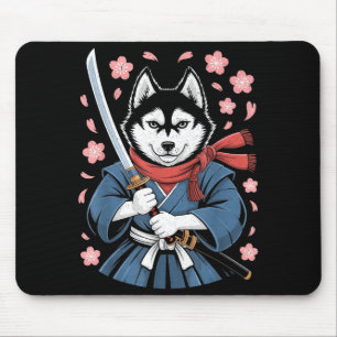 Tapis De Souris Papa Husky de Sibérie Mignon Anime Japonais Samur