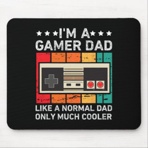 Tapis De Souris Papa joueur drôle pour hommes Papa jeux vidéo Papa