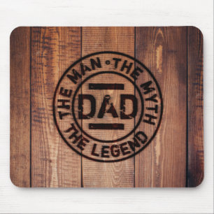 Tapis De Souris Papa l'homme mythe légende Bois rustique Pyrograph