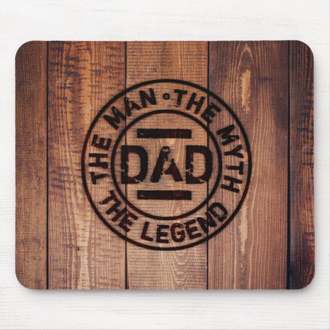 Tapis De Souris Papa l'homme mythe légende Bois rustique Pyrograph (Devant)