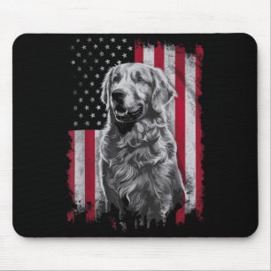 Tapis De Souris Papa Maman Golden Retriever Amérique 4 juillet