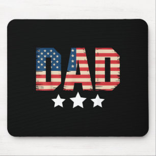 Tapis De Souris Papa patriotique Usa Fête des pères Drapeau améric
