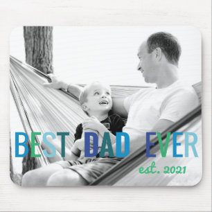 Tapis De Souris Papa Photo personnalisée Meilleur papa jamais avec