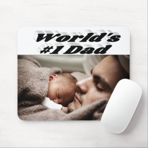 Tapis De Souris Papa Photo texte noir