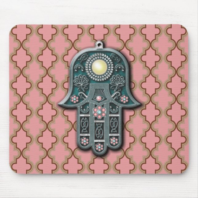 Tapis De Souris papier à main pendentif berbère bijoux art tribal (Devant)