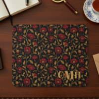 Papier Peint Fleur de Pavot Noir et Rouge Vintage