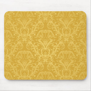 Tapis De Souris Papier peint floral d'or de luxe