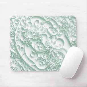 Tapis De Souris Papier vert à la menthe Quilling Daisy Design