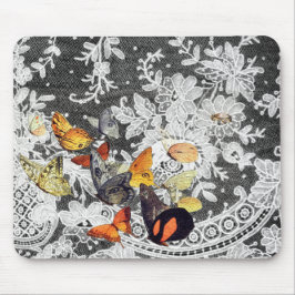 TAPIS DE SOURIS PAPIERS À SOURIS MOTIFS EN LACE NOIRE ANTIQUE