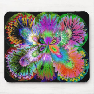 Tapis De Souris Papillon à fleurs Abstrait Mousepad