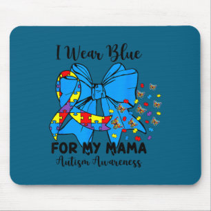 Tapis De Souris Papillon autism arc je porte du bleu pour ma maman