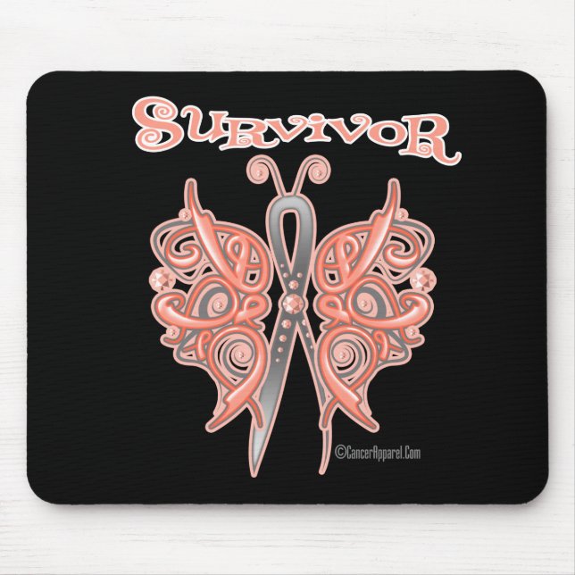 Tapis De Souris Papillon celtique survivant - Cancer de l'intestin (Devant)