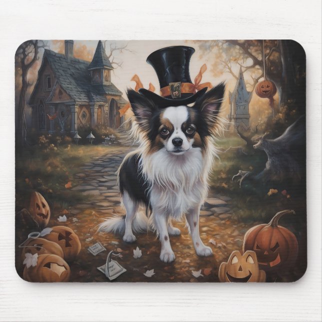 Tapis De Souris Papillon Citrouille Halloween effroi (Devant)